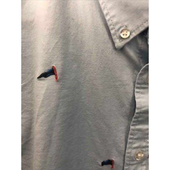 Old Navy Oxford Shirt LARGE Slim Fit Blue OCBD LS - Picture 3 of 5